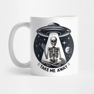 "Take Me Away" Skeleton and UFO Mug